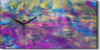 Produktbild von Wandkunst Leinwand Bild Uhr Geräuschlos Kunstdruck 60x30 Malerei Abstrakte Kunst - schwarze Hände