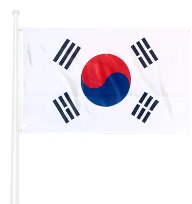 Süd-Korea-Flagge 150x90 cm, UV-beständig, mit Metallösen