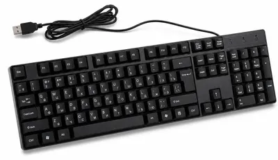 Imagen del producto de Teclado para juegos con cable, 104 teclas, diseño ergonómico, idioma: ruso