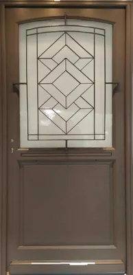 Image de Porte d'entree Bois vitree, Elodie Gris RAL 7039, H215 x L90 p, droit + Poignée Et Barillet (ref010723NO)
