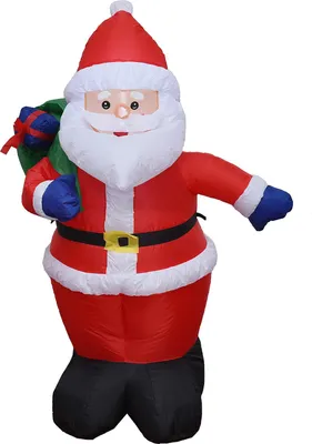 Obrázok produktu pre Vianočné nafukovacie vonkajšie dekorácie Santa Claus batoh 4FT vstavané LED svetlá a vzduchový dúchadlo vyfukovať vianočné dekorácie pre vonkajšie dvore trávnik záhrada udalosť miesto rozloženia rekvizity dekor