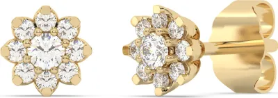 Produktbild von Diam Addict Ohrringe 585/- Gold 0,6cm gelb Diamant weiß 319320017-1