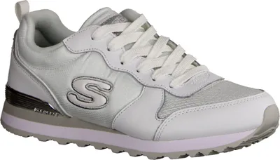 Image de Skechers OG 85 Golden Gurl 111-WSL Baskets pour femmes, blanc/argent, mélange de matières, NOUVEAU - Importé, blanc, cuir/textile
