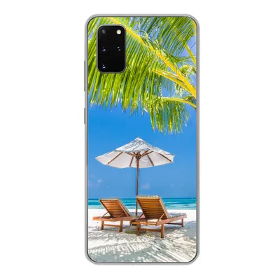 Produktbild von MuchoWow® Handyhülle Schutzhülle Hülle für Samsung Galaxy S20 Plus Palme - Strandkorb - Sonnenschirm Silikon Softcase Handy Hülle - Hartschale