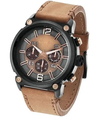 Obrázok produktu pre POLICE PL14378JSB/11 ARMOR hodinky Pánske kožené Chrono Dátum Brown