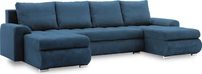 Produktbild von Ecksofa mit Schlaffunktion, 3 Bettkästen, U-förmig, Schlaffläche 270x140cm, Dunkelblau