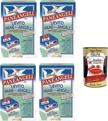 Produktbild von Paneangeli Lievito Vanigliato per Dolci - Vanille Hefe für Desserts - 4x Karton mit 10 Beuteln + Italian Gourmet polpa 400g