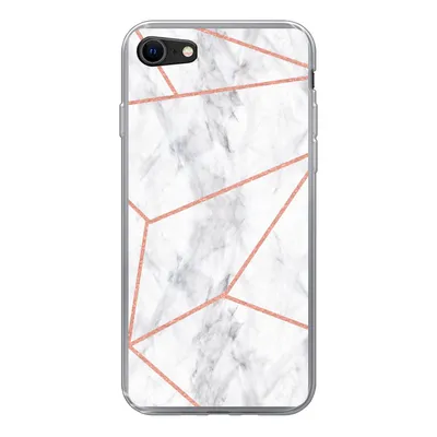 Produktbild von MuchoWow® Handyhülle Schutzhülle Hülle für iPhone 8 Marmor - Roségold - Weiß Silikon Softcase Handy Hülle - Schutzhaube