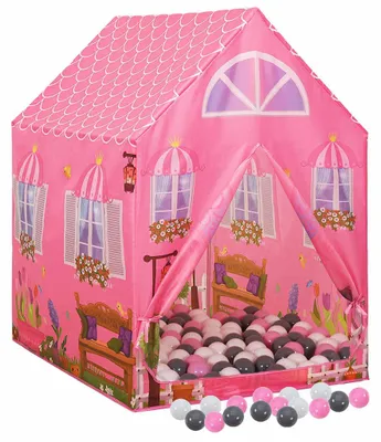 Produktbild von vidaXL Kinder-Spielzelt mit 250 Bällen Rosa 69x94x104 cm