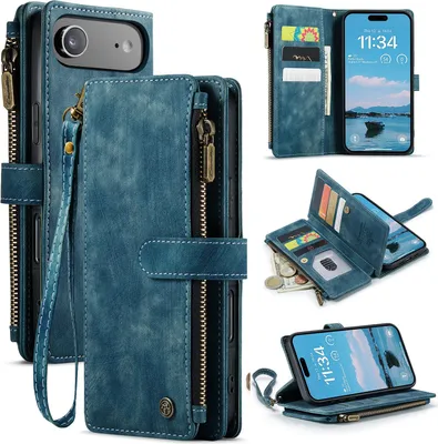 Produktbild von iPhone Air Hülle - CaseMe C30 Klapphülle mit Brieftasche - Blau