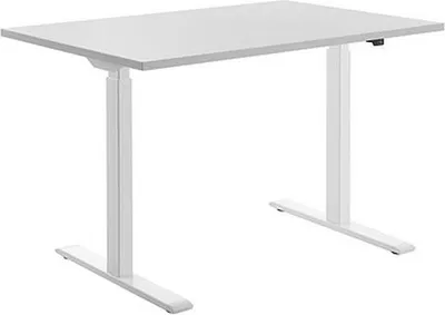 Produktbild von Topstar Sitz-/Steh-Schreibtisch, (B)1.200 mm, weiß elektr. höhenverstellbar Grau