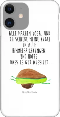 Produktbild von Mr. & Mrs. Panda Iphone 11 Handyhülle Avocado Yoga - Weiß - Geschenk, Humor, Cover, Hilfe, Haha, Handy Schutzhülle, Gesund, Bauch, Pro, Unsportlich, Hülle