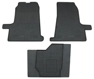 Gummifußmatten Set 3-teilig für Ford Transit (2000-2013), schwarz