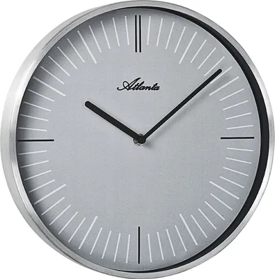 Produktbild von Atlanta 4530/19 Wanduhr Quarz analog silbern rund