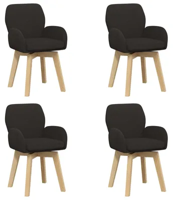 Produktbild von vidaXL Drehstuhl Esszimmer 4 pcs Bouclé Schwarz 54 x 58 x 87 cm