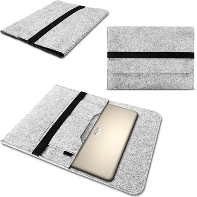 Produktbild von Notebook Hülle HP ProBook 450 G6 Schutz Tasche Filz Cover Schutzhülle 15,6 CaseFarbe:Hellgrau