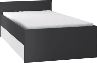 Produktbild von Kinderbett / Jugendbett Marincho 80 inkl. Schublade, Farbe: Schwarz / Weiß - Liegefläche: 90 x 200 cm