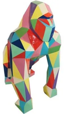 Zdjęcie produktu dla Nowoczesna rzeźba goryla wykonana z tworzywa sztucznego Figura dekoracyjna ogrodowa 128x78cm Statuetki