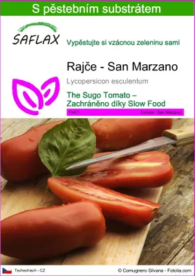 Obrázek produktu pro SAFLAX - Rajče - San Marzano - Lycopersicon esculentum - 10 Semena - S pěstebním substrátem bez klíčků