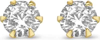 Produktbild von New Bling 9NBG-0198 Gold Ohrstecker - Damen - Zirkonia - 4 mm - Solitär - 6 Leg Chaton Fassung - 14 Karat - Gold