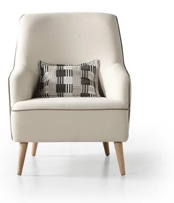 Obrázek produktu pro Křeslo Textilní Obývací pokoj Design Bílé Moderní pohodlné stylové křeslo