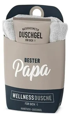 Produktbild von la Vida Wellness-Dusche Geschenkset Duschgel+Baumwoll-Handtuch fuer Mama + Papa (Bester Papa)