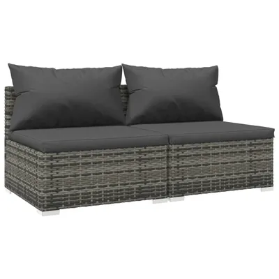 Obrázek produktu pro vidaXL 2dílná zahradní lehátková souprava s polštáři Poly Rattan Grey