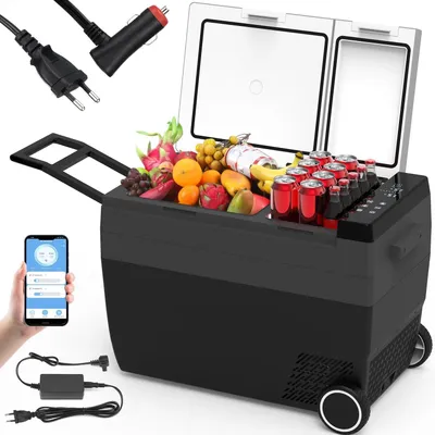 Produktbild von Kompressor-Kühlbox – Großer mobiler Gefrierschrank für den Einsatz im Freien und beim Camping mit Zwei-Zonen-Funktion - 55 Liter