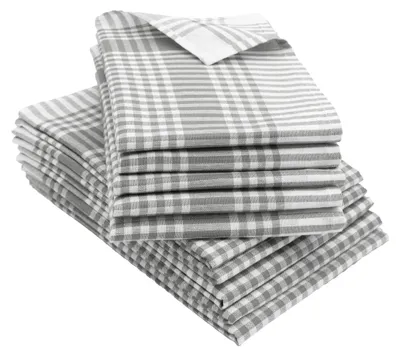 Produktbild von 10er Set Geschirrtücher 100% Baumwolle in 50x70 cm, saugstarke & robuste Küchentücher, grau kariert