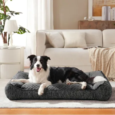 Produktbild von Orthopädisches Hundebett 89 cm, grau, Memory-Schaum, für Hunde