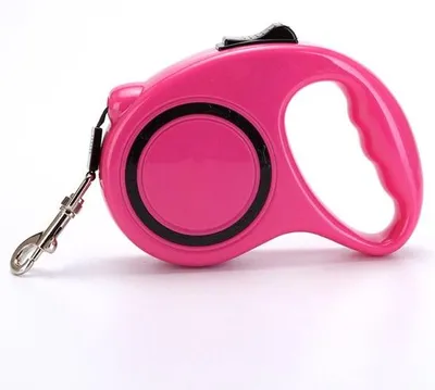 Image de Laisse rétractable pour chien, 3 mètres, pour chiens de petite et moyenne taille, jusqu'à 11 kg, laisse rouge