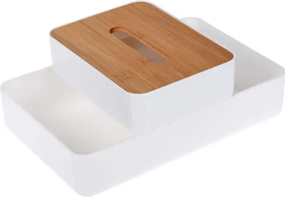 Obrázek produktu pro Organizátor kosmetiky s bambusovým víkem, 26 x 17 cm
