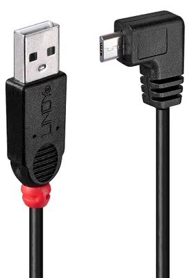Obrázek produktu pro Lindy 31977, 2 m, USB A, Micro-USB B, USB 2.0, Samec/samec, Černá