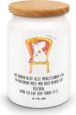 Produktbild von Mr. & Mrs. Panda Frischhaltedose Einhorn König - Weiß - Geschenk, müslidose, Bundeskanzler, Kaiser, Kaffeedose, Präsident, behälter, Unicorn, Keksdose, Teedose, Krone