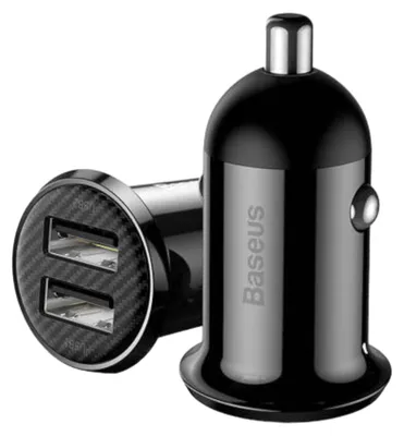 Obrázok produktu pre Baseus Grain Pro nabíjačka do auta 2x Usb 4,8 A čierna