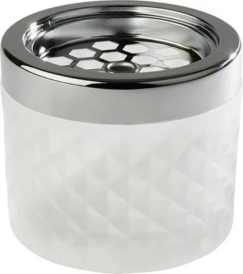 Produktbild von APS 585 Windaschenbecher NEBULA, Glas/Metall, Ø 9,5 cm, Höhe 8 cm, matt-weiß
