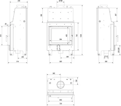 Produktbild von Wasserführender Kamineinsatz KRATKI MBZ 13 kW Ø 200 mit Türfeder