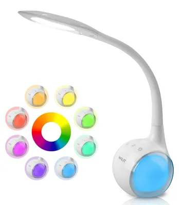 Zdjęcie produktu dla Lampa biurkowa LED dla dzieci, lampa z możliwością zmiany kolorów, z regulacją jasności, biała