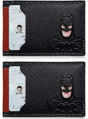 Produktbild von INF Kartenhalter horizontal (rechts) 2er-Pack kompatibel mit Batman – Schwarzes PVC, große Kapazität, multifunktional Schwarz + Schwarz 10 cm 2er-Pack aus PU