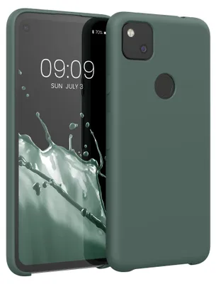 Produktbild von kwmobile Handyhülle für Google Pixel 4a Hülle - Case Silikon - Kabelloses Laden - Schutzhülle Cover in Blaugrün