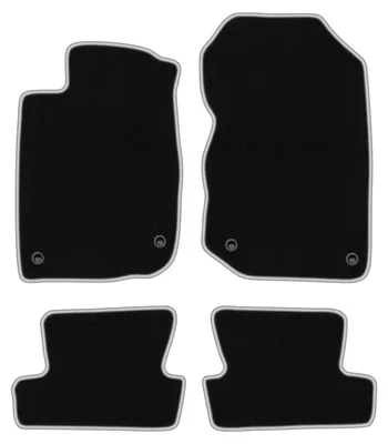 Produktbild von Fußmatten Automatten Velours Schwarz/Silber für Honda CR-Z 2010-2016 Set 4-tlg