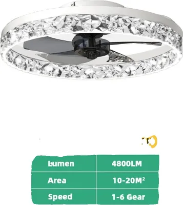 Immagine prodotto di Ventilatore da soffitto con luce, temperatura colore regolabile, 6 velocità, BIANCO