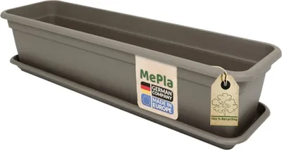 Produktbild von MePla - Set - Balkonkasten Balcony 80 cm + Untersetzer - Taupe