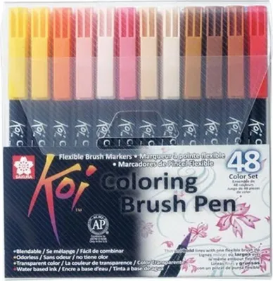 Image de SAKURA crayon pinceau Koi Coloring Brush étui de 48 pièces