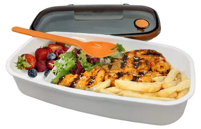 Lunchbox 850 ml mit Löffel, BPA-frei, spülmaschinengeeignet, 22,5x5 cm