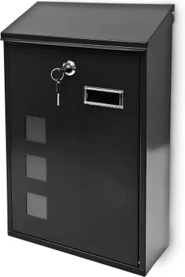 Produktbild von Famanu Wandbriefkasten Modernes Design - ca. 25x40x10 cm - Schwarz