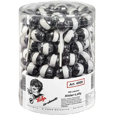 Obrázek produktu pro Küfa Alster Lolly Lollipop s příchutí lékořice 100 ks 1800g