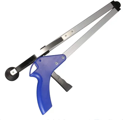 Imagen del producto de Pinza de agarre de aluminio, plegable, de 82 cm de longitud, ayuda para agarrar objetos en el hogar