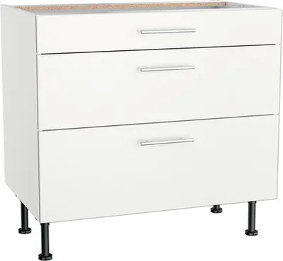 Produktbild von Optifit Schubladenunterschrank Bengt932 BxTxH 90 x 58,4 x 87 cm weiß matt zerlegt KFBE U936-8E+
