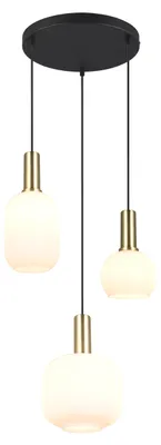 Immagine prodotto di Lampada a sospensione DIVA bianco-nero-oro 3xE27x10W in vetro, dimensioni: 150x38x30 cm, IP20, Trio